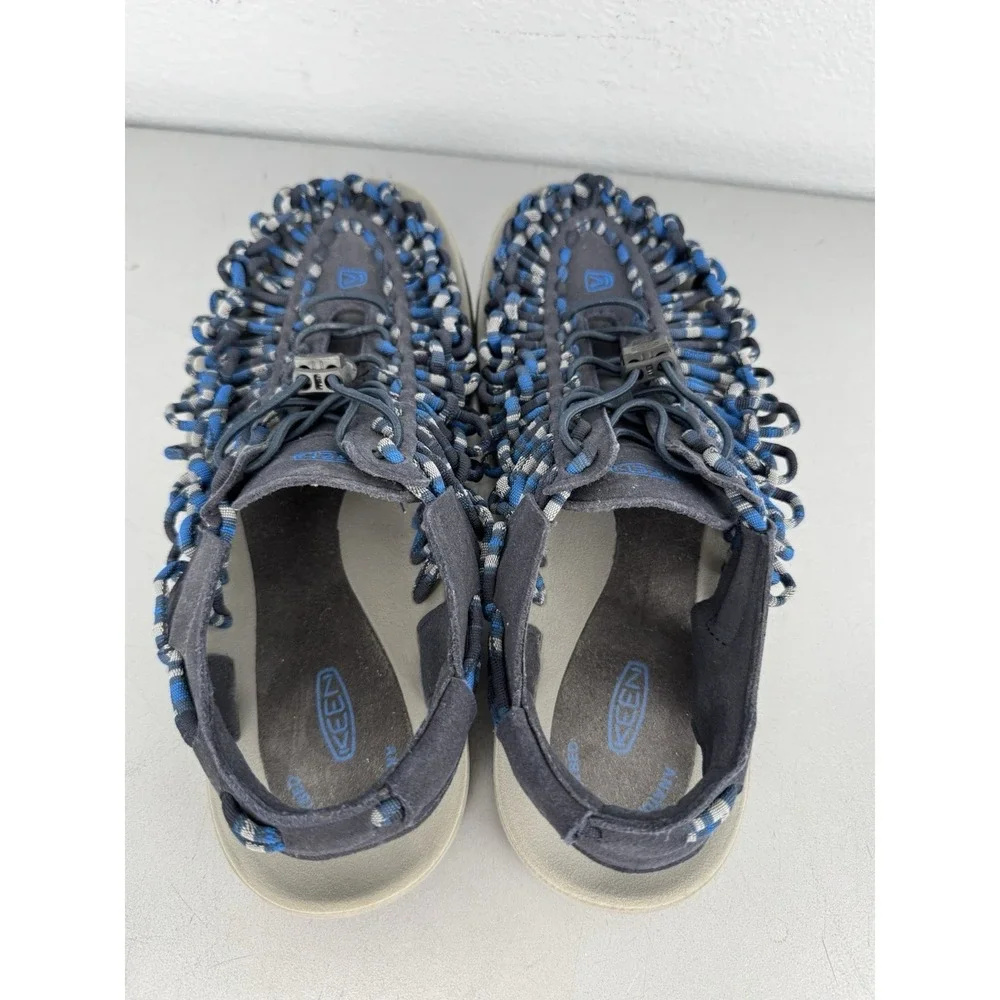 Keen Uneek Sandals Mens 9 Blue Gray Paracord Shoes Hiking Fishing Beach Boat‎